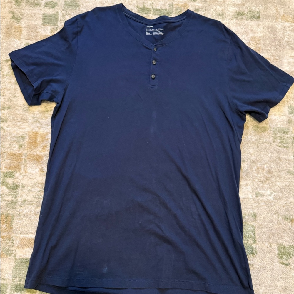 Classic Navy Henley Tee